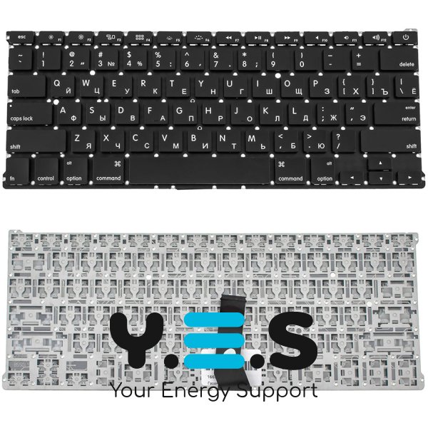 Клавіатура для ноутбука Apple MacBook Air A1369, A1466 (2011–2017), RUS-розкладка, чорна, малий Enter