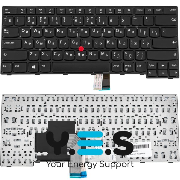 Клавіатура для ноутбука Lenovo ThinkPad E470 / E475 — чорна, розкладка RU