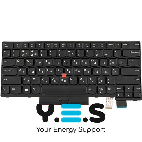 Клавіатура для ноутбука Lenovo ThinkPad T480 — чорна, RU-розкладка