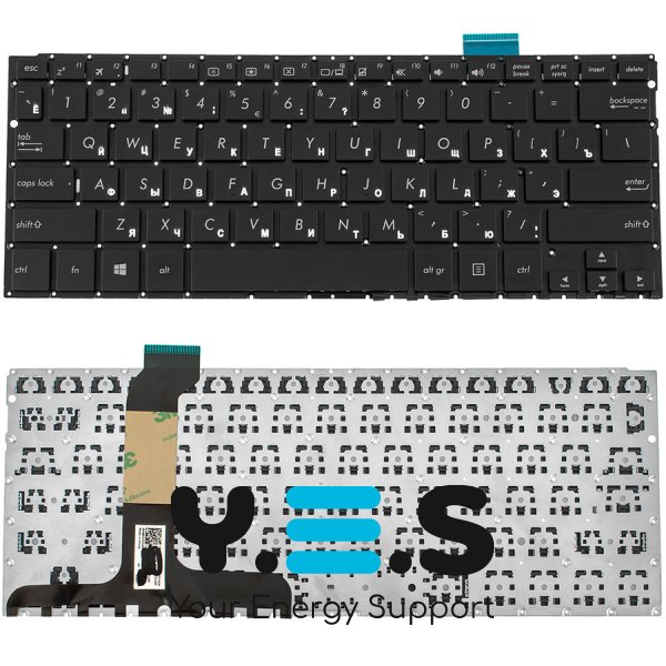 Клавіатура для ноутбука ASUS UX360CA, UX360CAK — чорна, розкладка RU, без рамки
