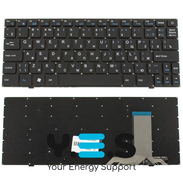 Клавіатура для ноутбука Prestigio Smartbooks PSB116A — чорна, RU-розкладка, без рамки