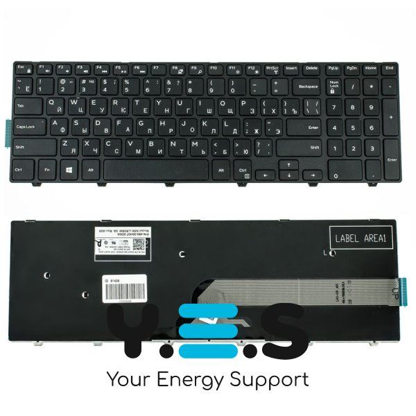 Клавіатура для ноутбука Dell Inspiron 3541/3542/3543/5542/5545/5547, RUS розкладка, чорна, Original
