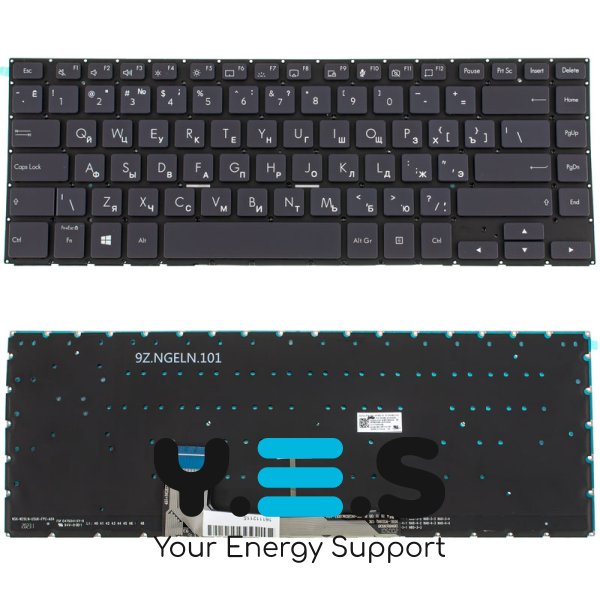 Клавіатура для ноутбука ASUS W700 series — чорна, без рамки, з підсвіткою клавіш, RU-розкладка