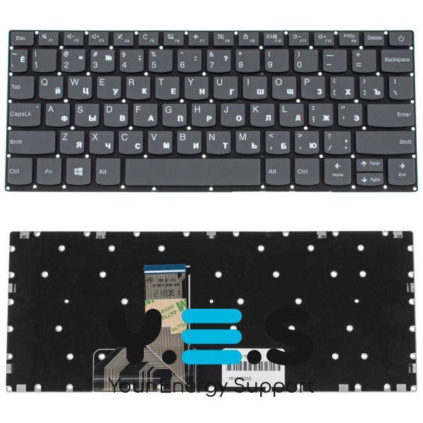 Клавіатура для ноутбука Lenovo IdeaPad S130-11IGM, чорна, RU-розкладка, без рамки