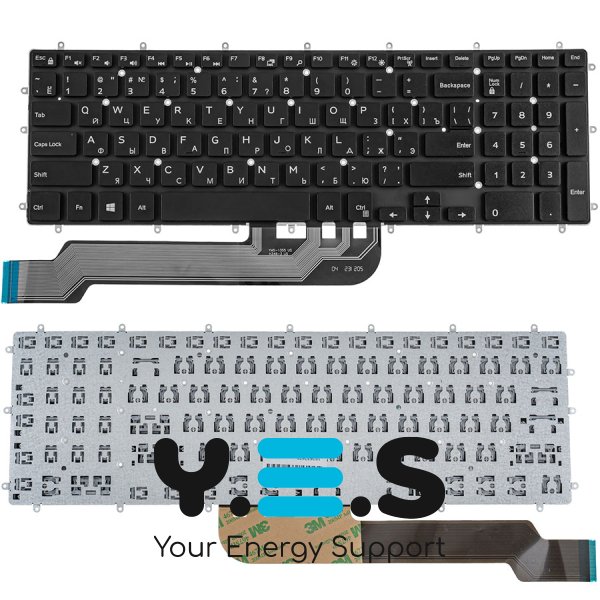 Клавіатура для ноутбука Dell Inspiron 7566, 7567 — чорна, розкладка RU, без рамки