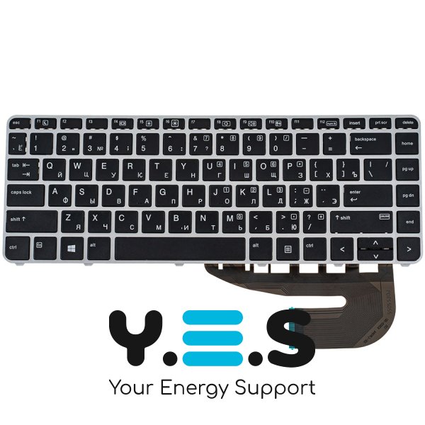 Клавіатура для ноутбука HP EliteBook 840 G3, RU-розкладка, срібна рамка, без джойстика