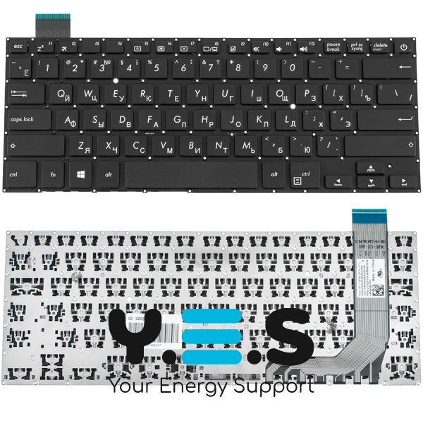 Клавіатура для ноутбука ASUS X407 series, RU-розкладка, чорна, без рамки — Original