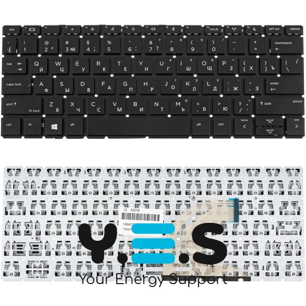 Клавіатура для ноутбука HP ProBook 430 G6, 430 G7 — чорна, RU-розкладка, без рамки