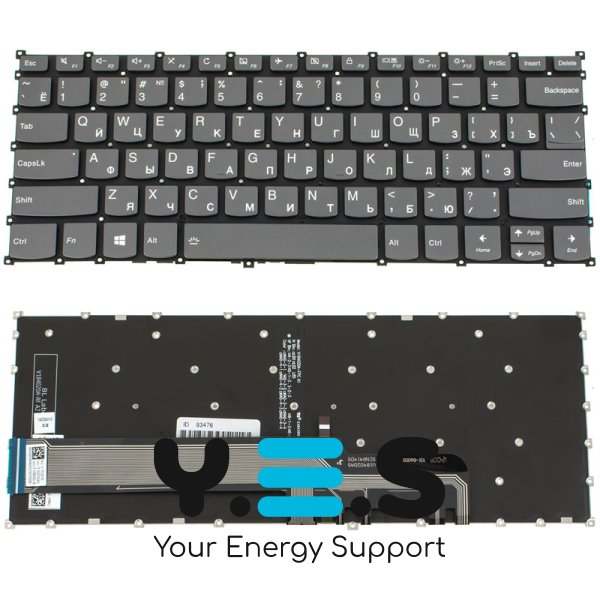Клавіатура для ноутбука Lenovo IdeaPad S540-14 series — onyx black, без рамки, з підсвіткою клавіш, RU-розкладка, Original