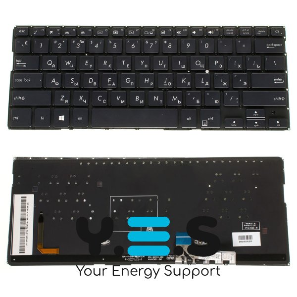 Клавіатура для ноутбуків ASUS серії UX331, чорна, без рамки, з підсвіткою клавіш, RU-розкладка