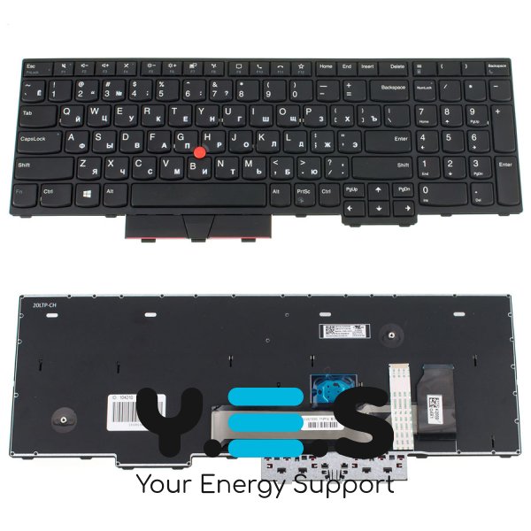 Клавіатура для ноутбука Lenovo ThinkPad L15 — чорна, розкладка RU