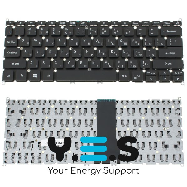 Клавіатура для ноутбука Acer SF314-54 (AS) — чорна, розкладка RU, без рамки