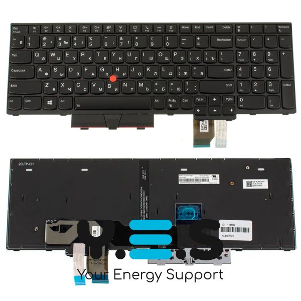 Клавіатура для ноутбука Lenovo ThinkPad P17 Gen 1 — чорна, з підсвіткою клавіш, RU-розкладка