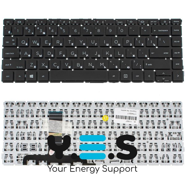 Клавіатура для ноутбука HP EliteBook x360 1040 G8 — чорна, розкладка RU, без рамки