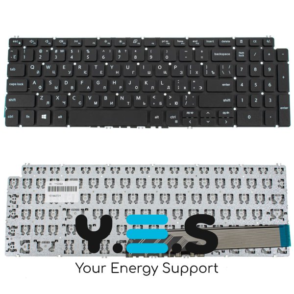 Клавіатура для ноутбука Dell Inspiron 5584 — розкладка RU, чорна, без рамки (без фрейма)