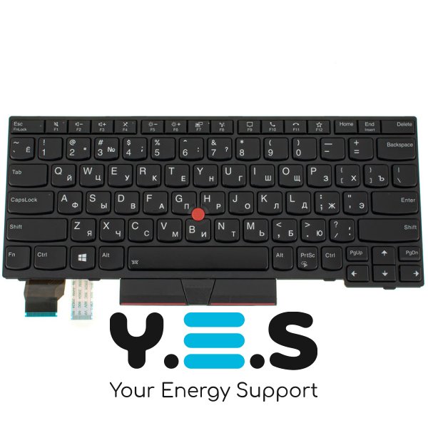 Клавіатура з підсвіткою для ноутбука Lenovo ThinkPad T14, чорна, RU-розкладка