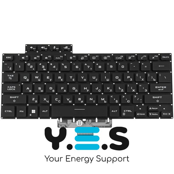 Клавіатура для ноутбука ASUS серії GU603H — чорна, без рамки, розкладка RU, RGB-підсвічування клавіш
