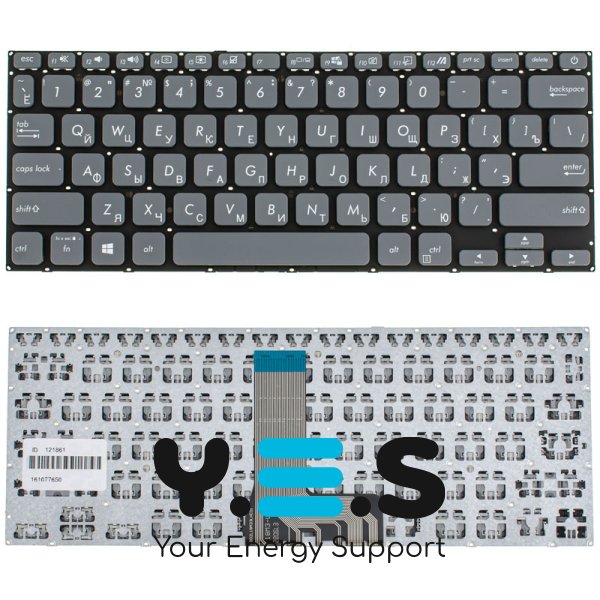 Клавіатура для ноутбука ASUS X409 series — RU-розкладка, сіра, без фрейма