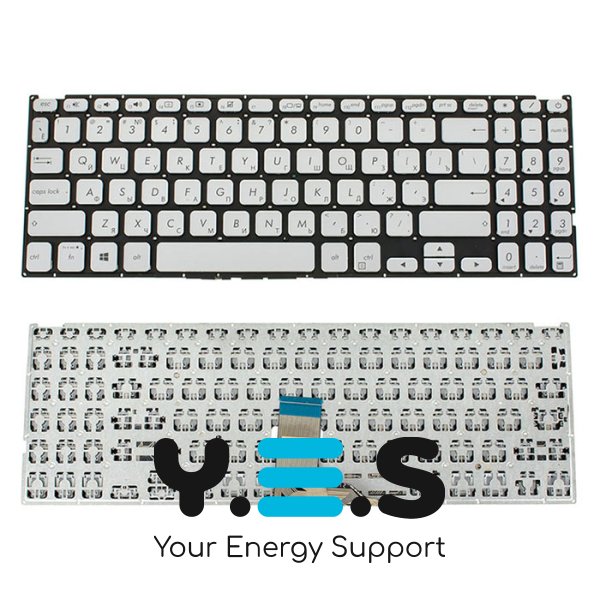 Клавіатура для ноутбука ASUS серії X512 (RU-розкладка), срібляста, без рамки