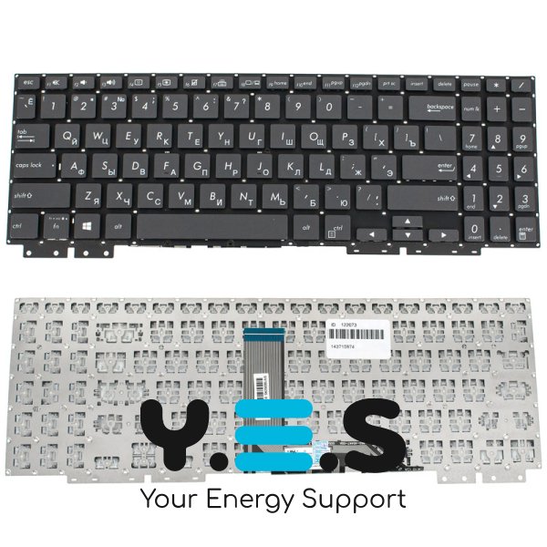 Клавіатура для ноутбука ASUS UX562 series — чорна, розкладка RU, без рамки