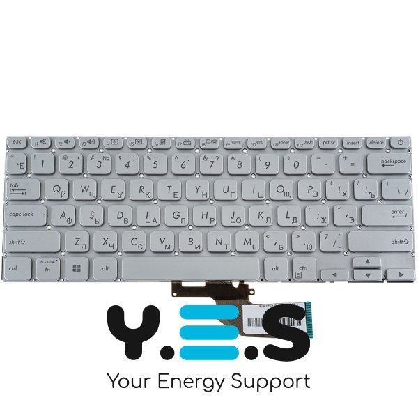 Клавіатура для ноутбука ASUS X330 series — RU розкладка, срібляста, без рамки (без фрейма)