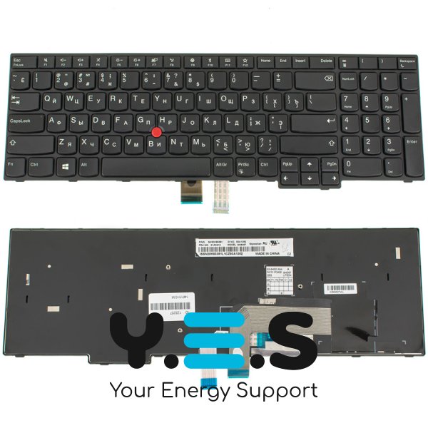 Клавіатура для ноутбука Lenovo ThinkPad E570, E575 — чорна, RU-розкладка (Original)