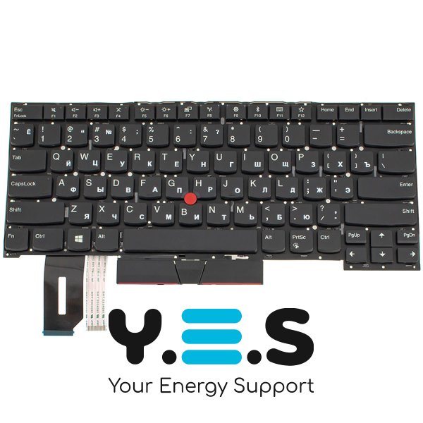 Клавіатура для ноутбука Lenovo ThinkPad P1 — RU розкладка, чорна, без рамки