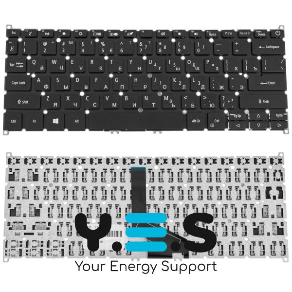 Клавіатура для ноутбука Acer (AS: SF314-42, SF314-57), розкладка RU, чорна, без рамки