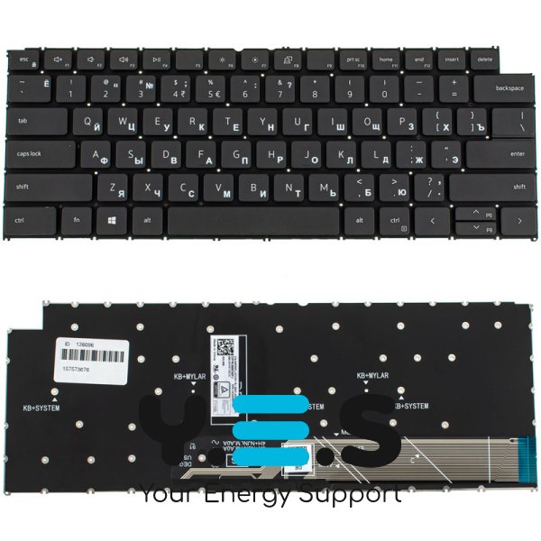 Клавіатура для ноутбука Dell Vostro 5310, 5320 — RU-розкладка, чорна, без фрейма