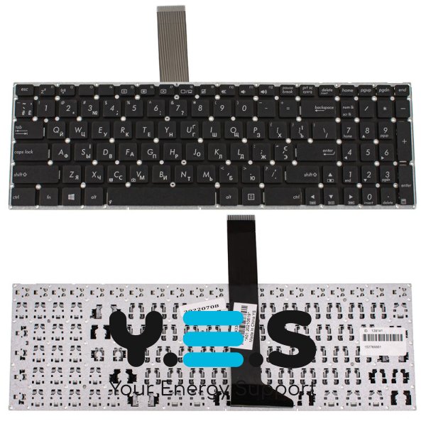 Клавіатура для ноутбука ASUS X501/X550/X552/X750 (Ukr), чорна — без рамки та без кріплень