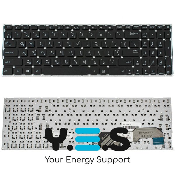 Клавіатура для ноутбука ASUS серії X541 — українська розкладка, чорна, без рамки (без фрейма)