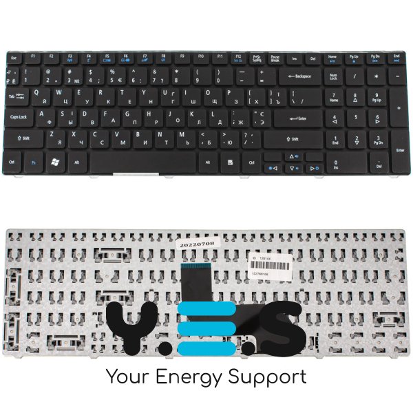 Клавіатура для ноутбука Acer Aspire 5236/5336/5410/5538/5553 та Acer eMachines E440/E640/E730/G640 — українська розкладка, чорна