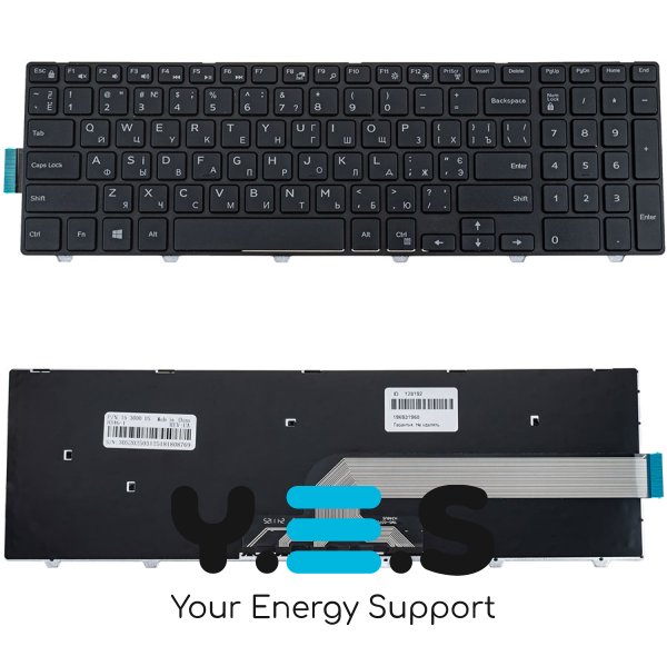 Клавіатура для ноутбука Dell Inspiron 3541/3542/3543/5542/5545/5547, українська розкладка, чорна