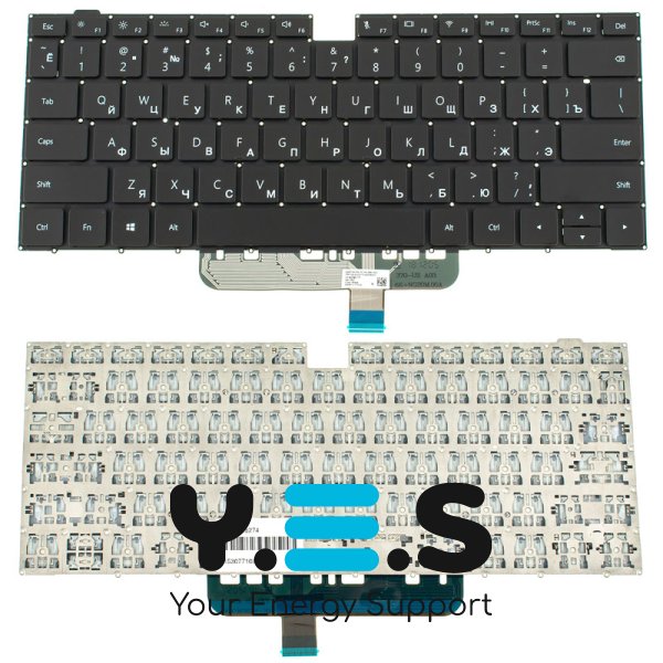 Клавіатура для ноутбука HUAWEI (серія W29), розкладка RU, чорна, без рамки