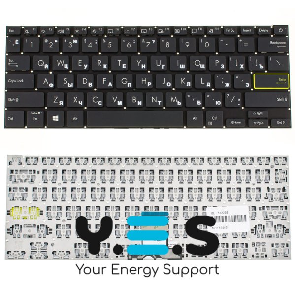 Клавіатура для ноутбука ASUS X321 series, RU-розкладка, чорна, без рамки