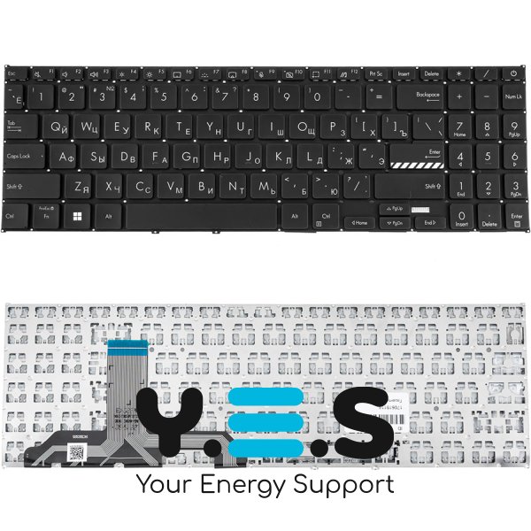 Клавіатура для ноутбука ASUS X1502 series — розкладка RU, чорна, без рамки (без фрейма)