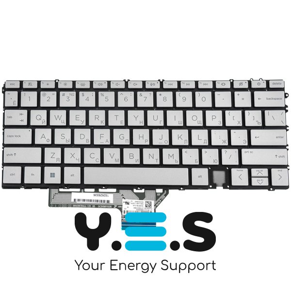 Клавіатура для ноутбука HP 14‑EF, RU-розкладка, срібляста, без рамки, з підсвіткою клавіш