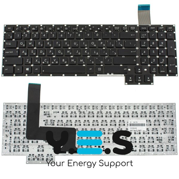 Клавіатура для ноутбука ASUS G750 — RU-розкладка, чорна, без рамки (без фрейма)