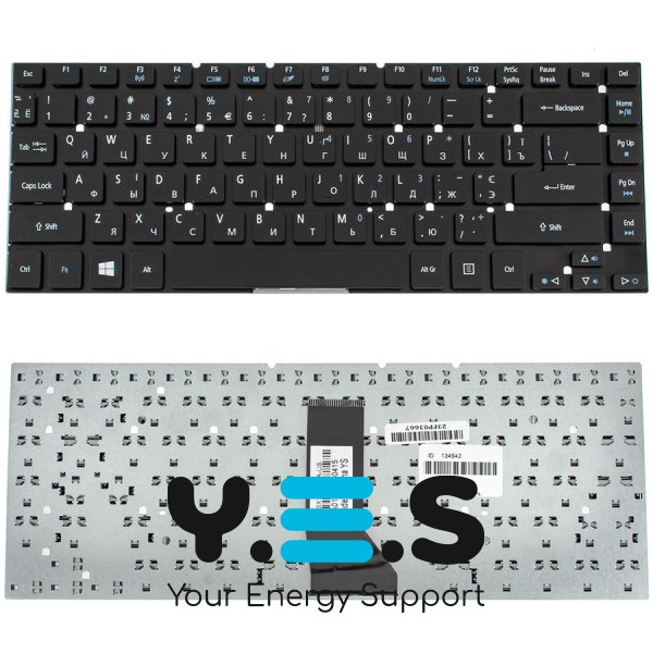 Клавіатура для ноутбуків Acer Aspire 3830/4830 та TravelMate 3830/4755/4830 — українська розкладка, чорна, без рамки, для Windows 7