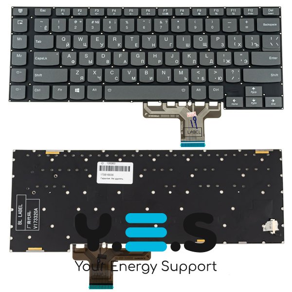 Клавіатура для ноутбука Lenovo Legion Y740-15IRH — чорна, без рамки, з RGB-підсвічуванням клавіш, розкладка RU