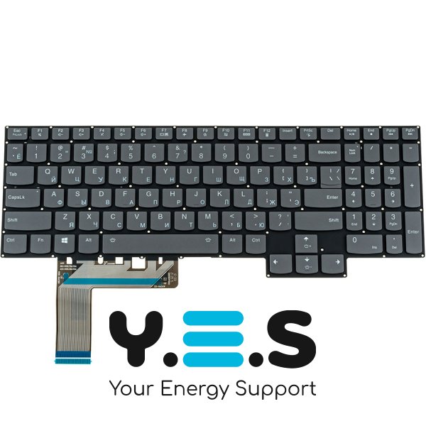 Клавіатура для ноутбука Lenovo Legion S7-16 — чорна, без рамки, з RGB-підсвіткою клавіш (RU-розкладка)