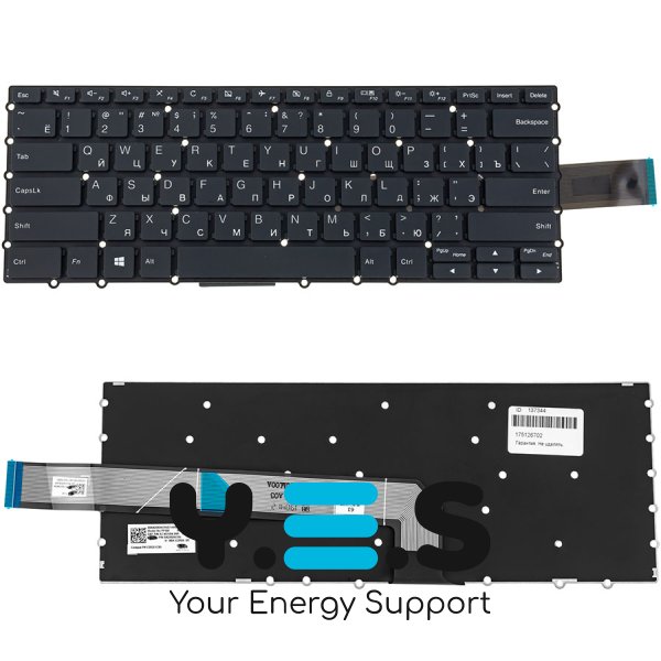 Клавіатура для ноутбука Lenovo 14w Gen 2, чорна, розкладка RU, без рамки