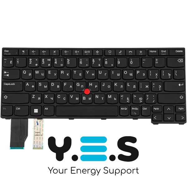 Клавіатура для ноутбука Lenovo ThinkPad X13 Gen 2 (RU-розкладка), чорна