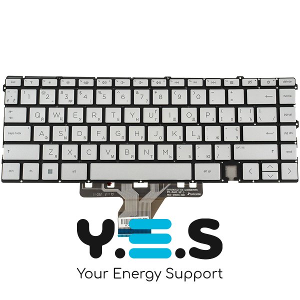 Клавіатура для ноутбука HP 15T-ES, українська розкладка, срібляста, без рамки, з підсвіткою клавіш, Original