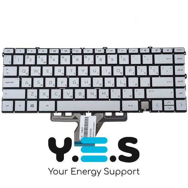 Клавіатура для ноутбука HP 15T-ES, срібляста, без рамки, з підсвіткою клавіш, RU-розкладка