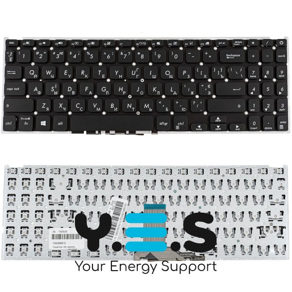 Клавіатура для ноутбуків ASUS серії X509 — українська розкладка, чорна, без фрейма