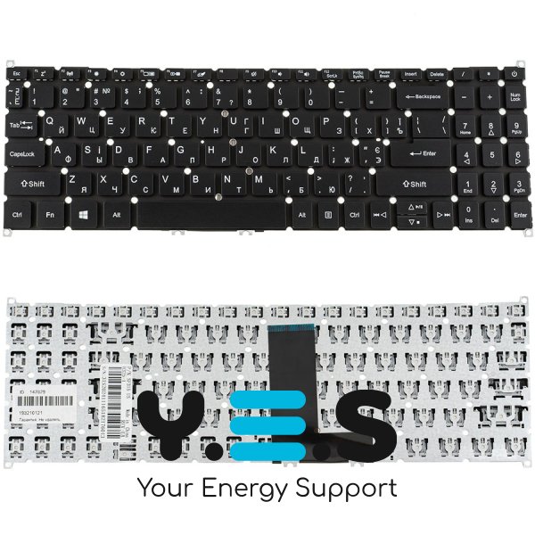 Клавіатура для ноутбука Acer Swift SF315-51 (SW: SF315-51), українська розкладка, чорна, без рамки
