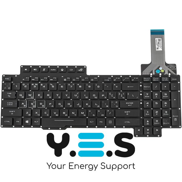 Клавіатура для ноутбука ASUS G703 series, українська розкладка, чорна, без рамки, RGB-підсвітка клавіш, Original