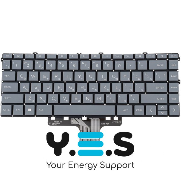 Клавіатура для ноутбука HP 240 G10, розкладка RU, сіра, без рамки