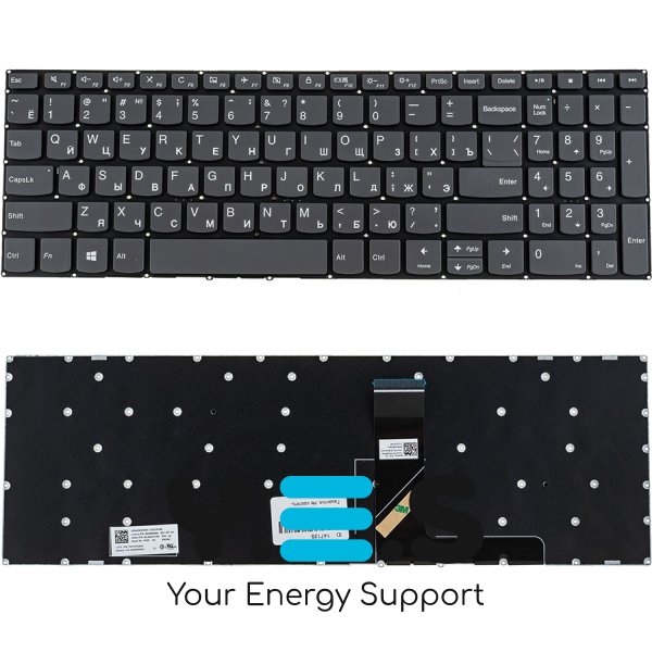 Клавіатура для ноутбука Lenovo IdeaPad 330S-15, розкладка RU, чорна, без рамки — Original